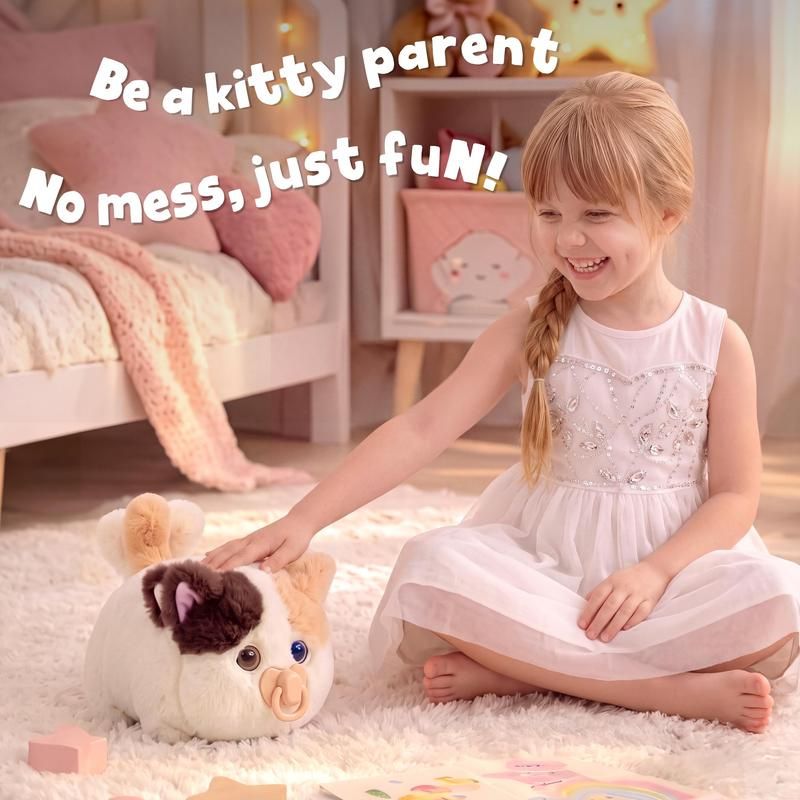 Interactive Fluffy Cat - Touch and Talk Back