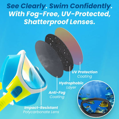 Mirrored Goggles with Clip Strap & Built-In Earplugs