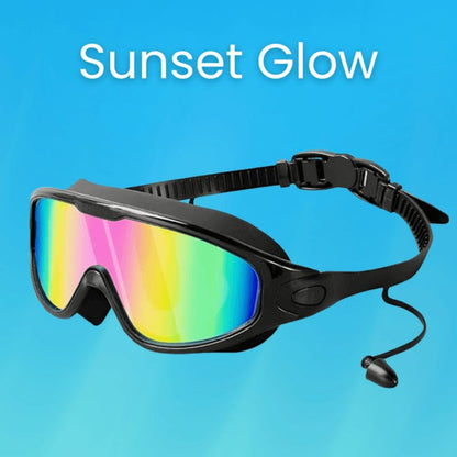 Mirrored Goggles with Clip Strap & Built-In Earplugs