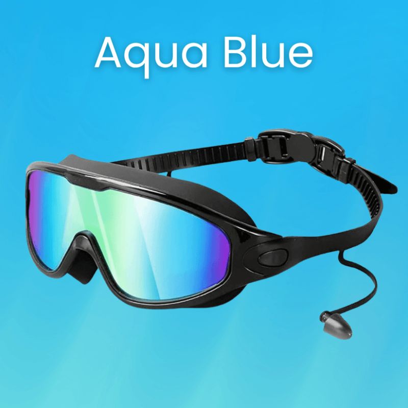 Mirrored Goggles with Clip Strap & Built-In Earplugs