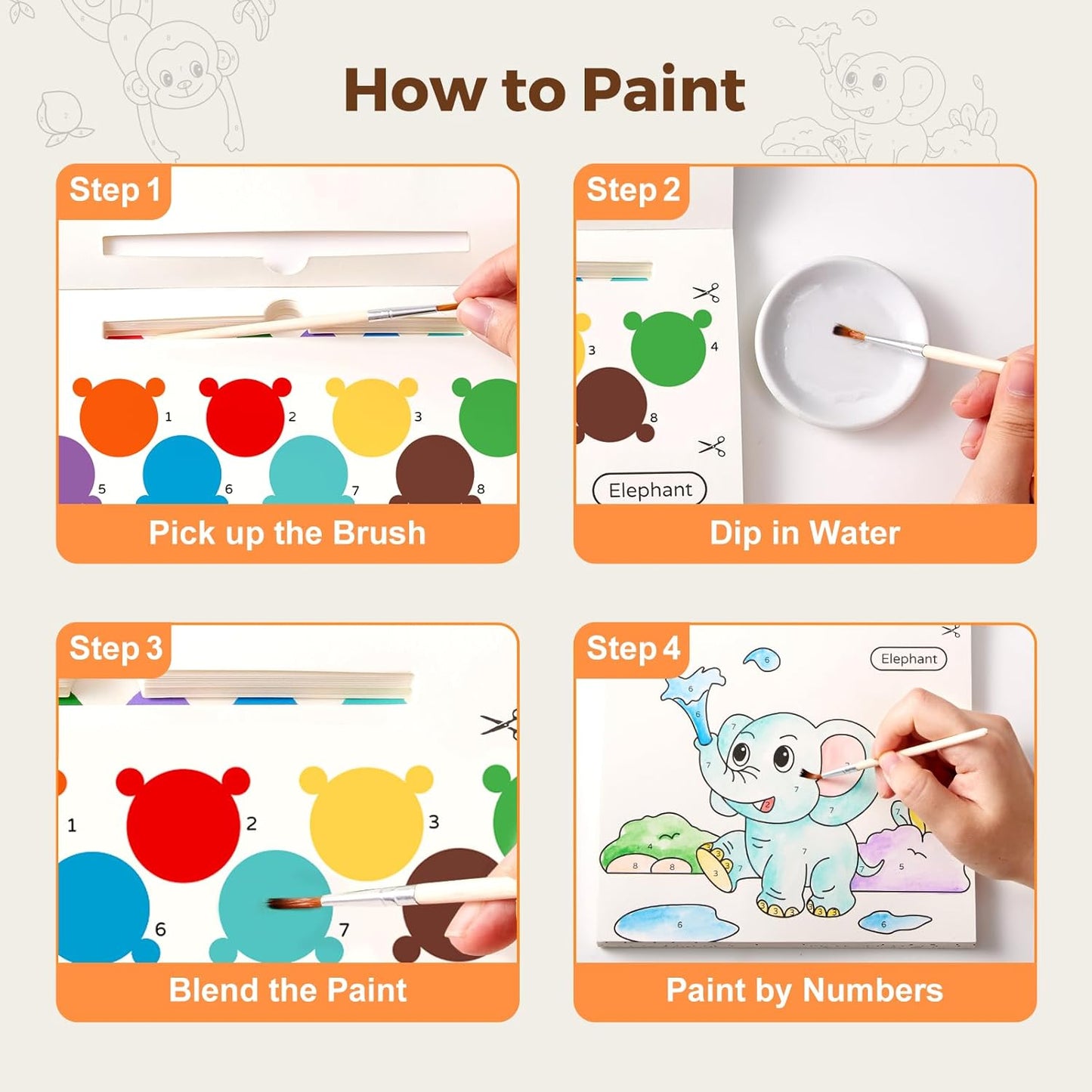 Paint by Numbers Watercolor Magic Book
