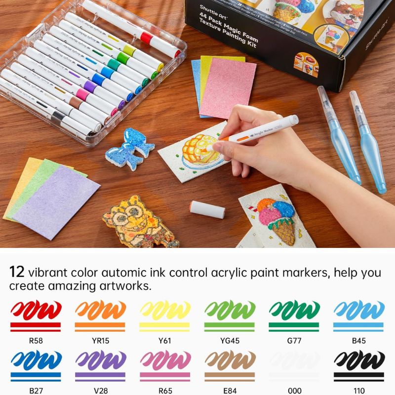 Magic Foam Texture Painting Kit -Set Of 44 - Shuttle Art